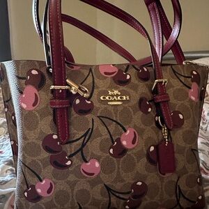Coach Brown and Pink Monogram Tote